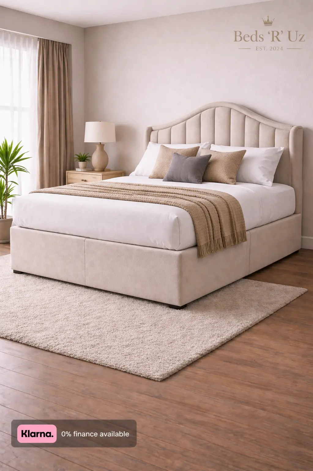 Clifton divan bed with upholstered base in modern UK bedroom